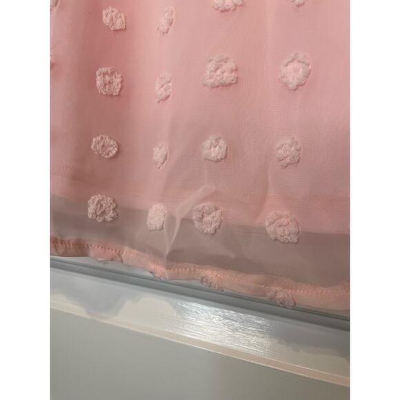 Boutique Womens Pink v neck blouse top size L ruffle sleeves polka dot print - Picture 5 of 10